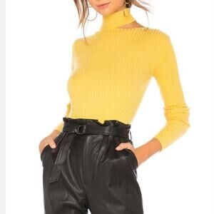 Lovers + Friends Cut Out Turtleneck Sweater yellow small